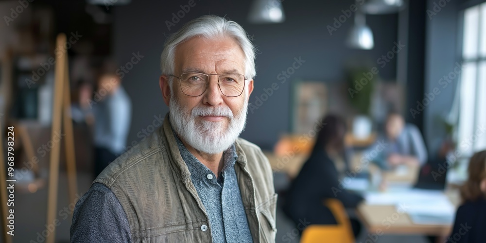 Obraz premium Senior Project Manager in a busy workplace environment