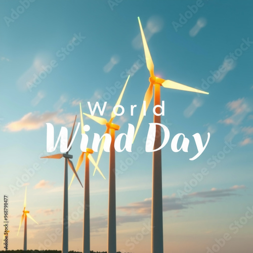 A stunning view of wind tur...