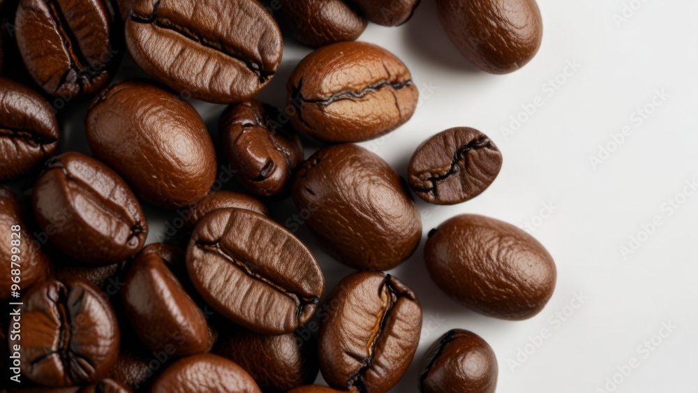 Naklejka premium coffee beans on a white background