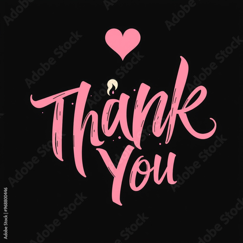 A whimsical "Thank You" mes...