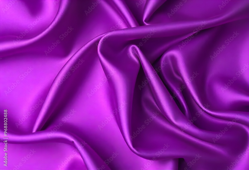 Fototapeta premium Smooth flowing purple satin fabric with soft wavy. flowing purple satin with soft folds and highlights.