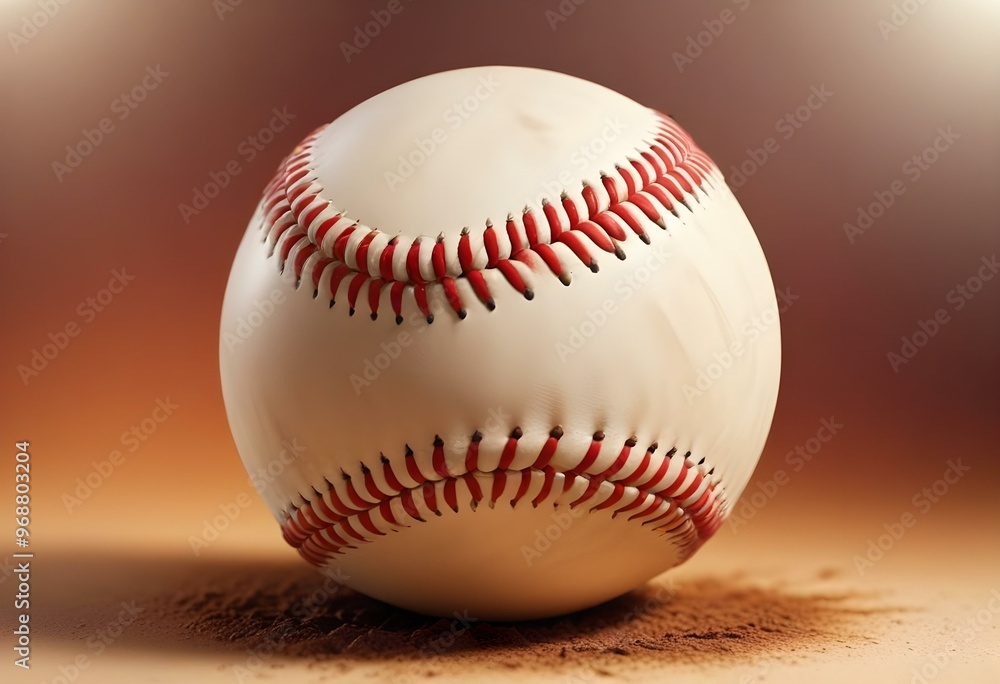 A baseball with red stitching and white stripes and with backgrounds A baseball with red stitching and white stripes and with backgrounds