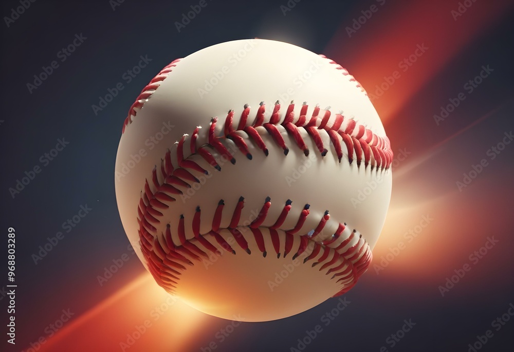 A baseball with red stitching and white stripes and with backgrounds A baseball with red stitching and white stripes and with backgrounds