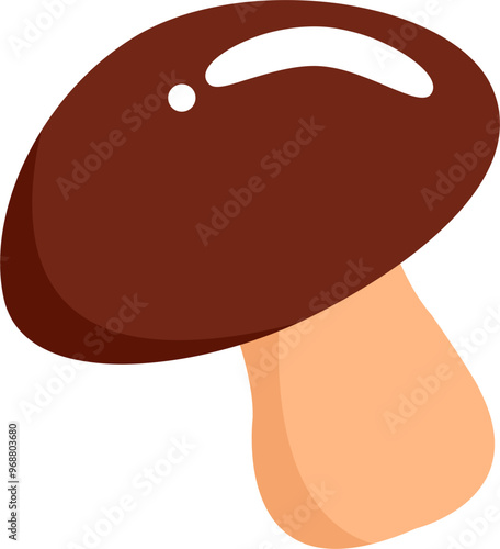 Brown mushrooms in Fall illustration