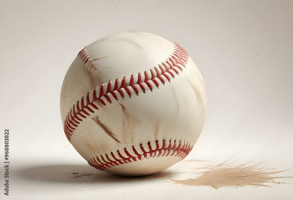 A baseball with red stitching and white stripes and with backgrounds A baseball with red stitching and white stripes and with backgrounds