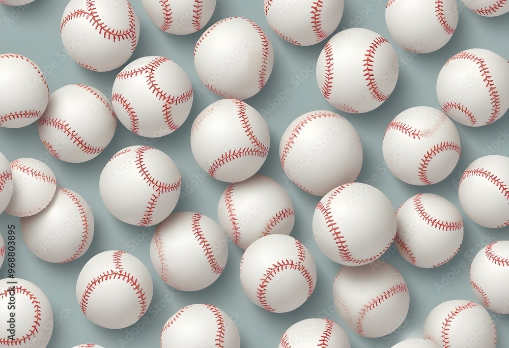 A baseball with red stitching and white stripes and with backgrounds A baseball with red stitching and white stripes and with backgrounds