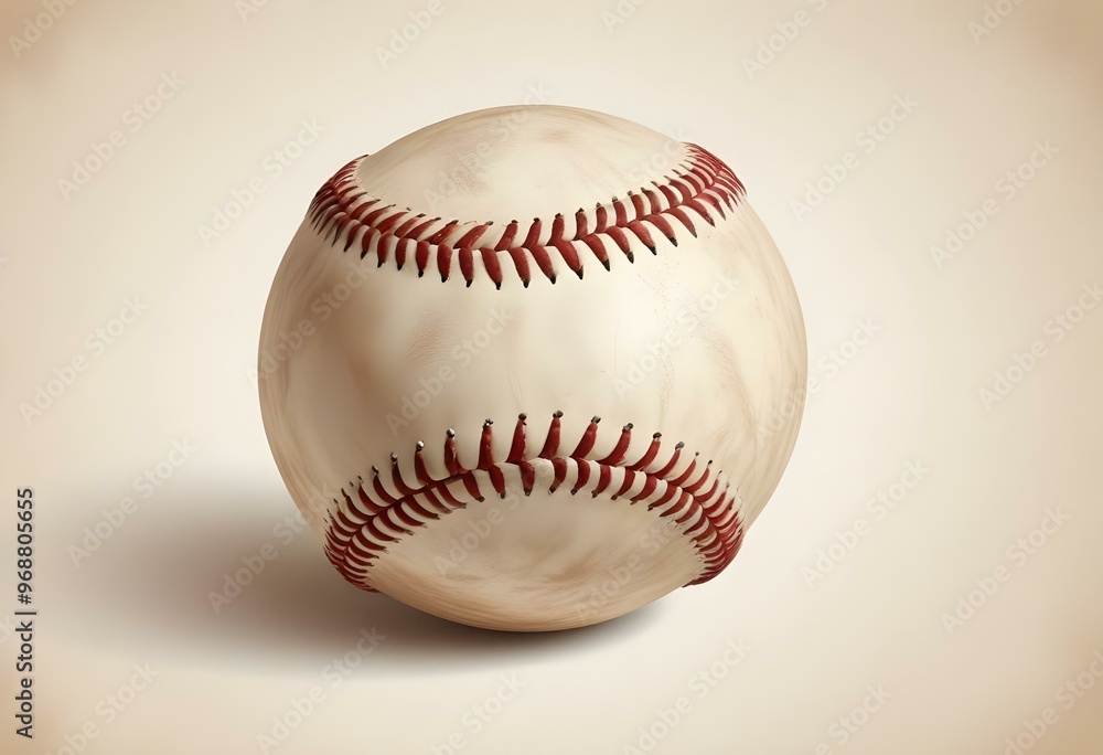 A baseball with red stitching and white stripes and with backgrounds A baseball with red stitching and white stripes and with backgrounds