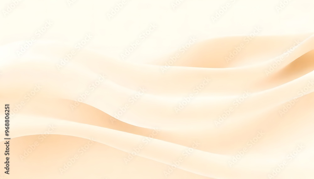 Obraz premium Smooth flowing beige and white abstract waves smooth, peach colored surface with a subtle gradient.