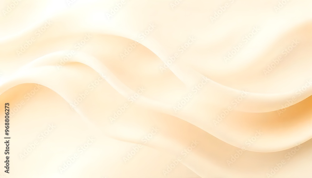 Fototapeta premium Smooth flowing beige and white abstract waves smooth, peach colored surface with a subtle gradient.