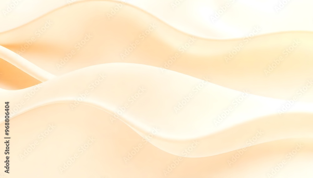 Obraz premium Smooth flowing beige and white abstract waves smooth, peach colored surface with a subtle gradient.