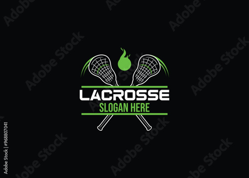 Lacrosse tournament classic logo design template