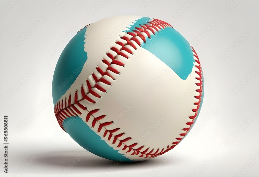 A baseball with red stitching and white stripes and with backgrounds A baseball with red stitching and white stripes and with backgrounds