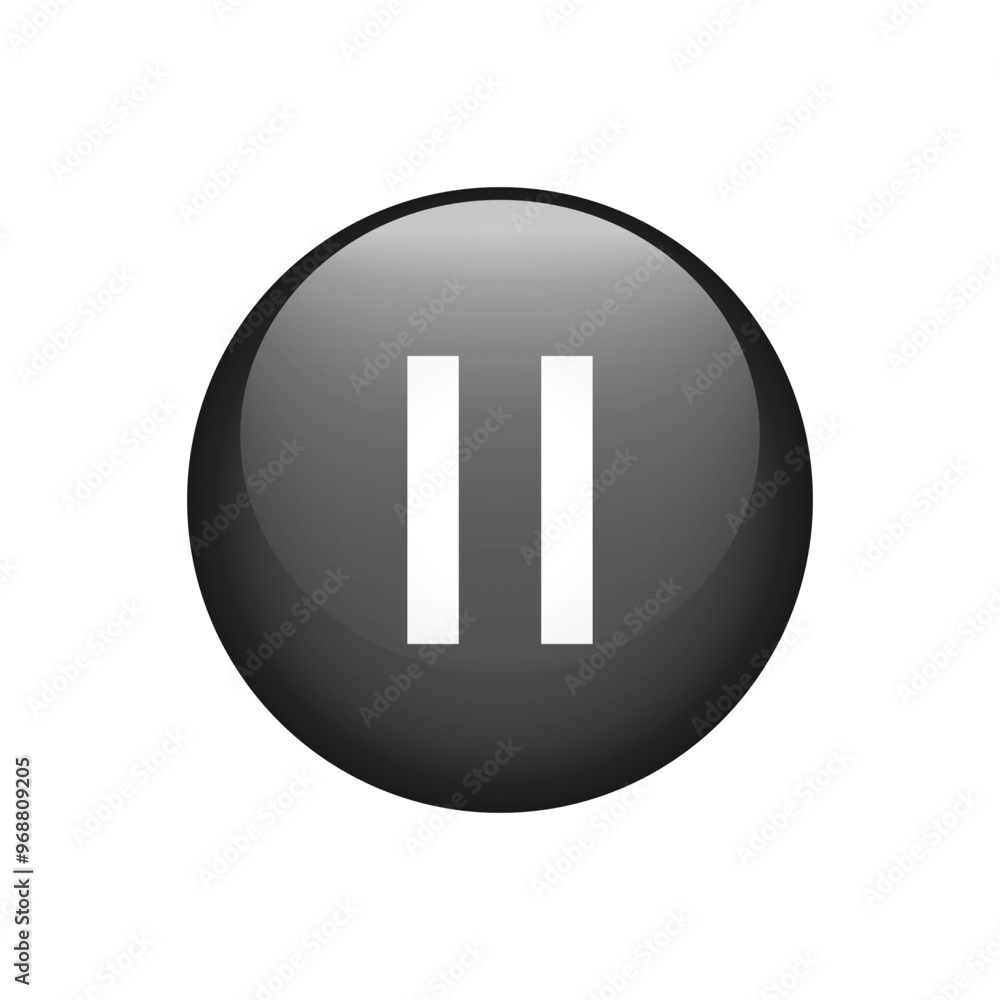 Pause black button icon sign. Vector illustration Pause black button icon sign. Vector illustration