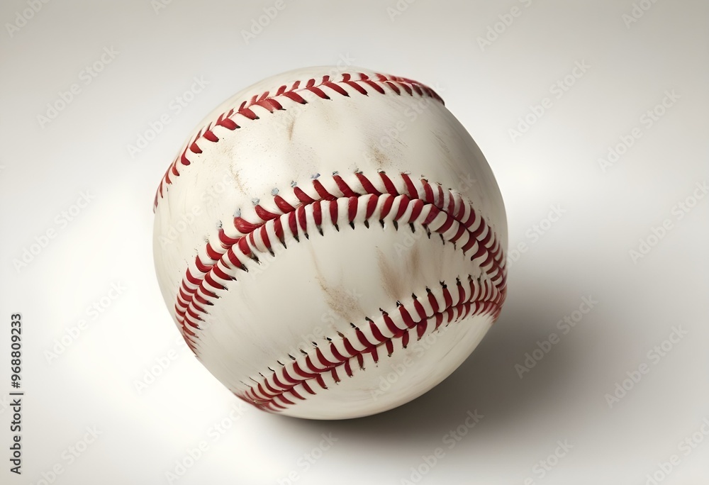 A baseball with red stitching and white stripes and with backgrounds A baseball with red stitching and white stripes and with backgrounds