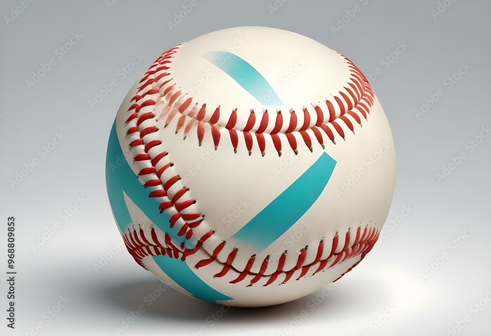 A baseball with red stitching and white stripes and with backgrounds A baseball with red stitching and white stripes and with backgrounds