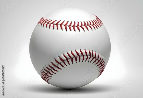 A baseball with red stitching and white stripes and with backgrounds