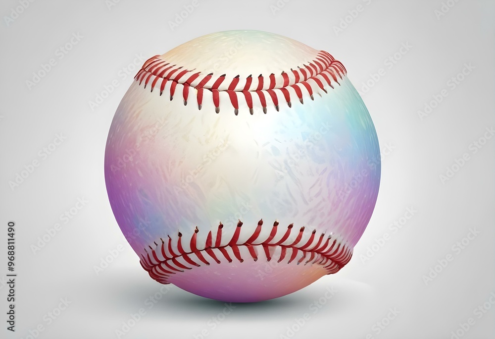 A baseball with red stitching and white stripes and with backgrounds A baseball with red stitching and white stripes and with backgrounds