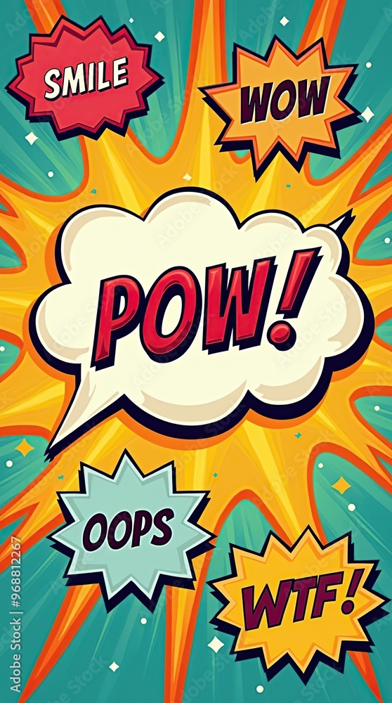 Obraz premium Colorful pop art speech bubbles with comic expressions