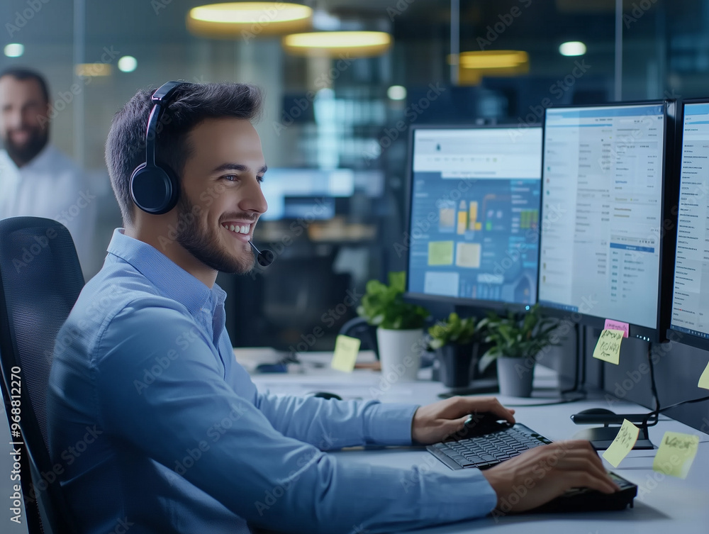 Modern Call Center Agent in Action. Modern Call Center Agent in Action.