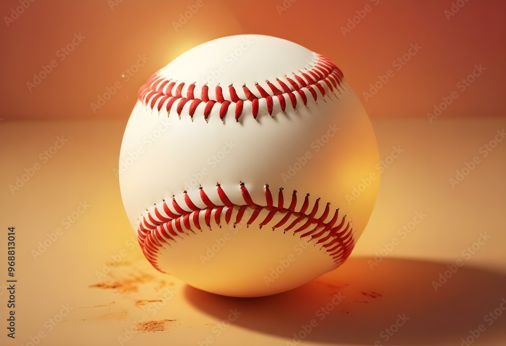 A baseball with red stitching and white stripes and with backgrounds A baseball with red stitching and white stripes and with backgrounds