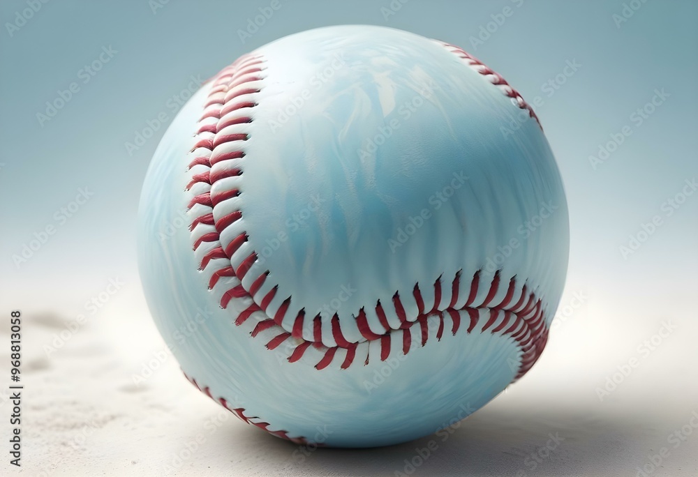 A baseball with red stitching and white stripes and with backgrounds A baseball with red stitching and white stripes and with backgrounds