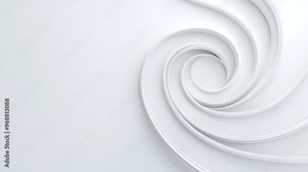 Glossy White Spiral and Textured Shapes, an abstract composition featuring smooth curves and intricate details, set against a minimalist backdrop, emphasizing simplicity and elegance. Glossy White Spiral and Textured Shapes, an abstract composition featuring smooth curves and intricate details, set against a minimalist backdrop, emphasizing simplicity and elegance.