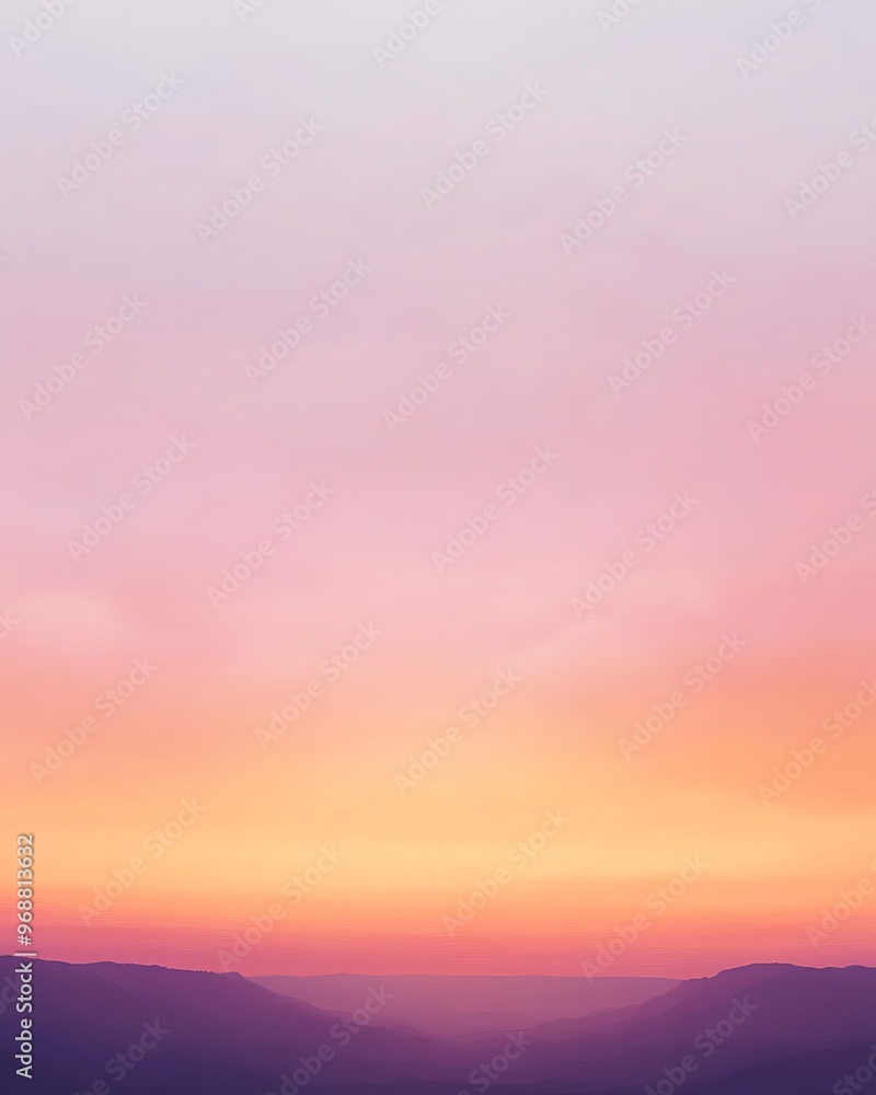 A Majestic Mountain Silhouette at Sunset, Creating a Stunning Panorama of Colors A Majestic Mountain Silhouette at Sunset, Creating a Stunning Panorama of Colors