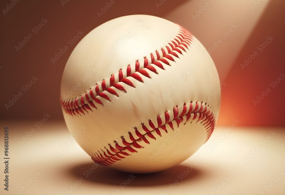 A baseball with red stitching and white stripes and with backgrounds A baseball with red stitching and white stripes and with backgrounds