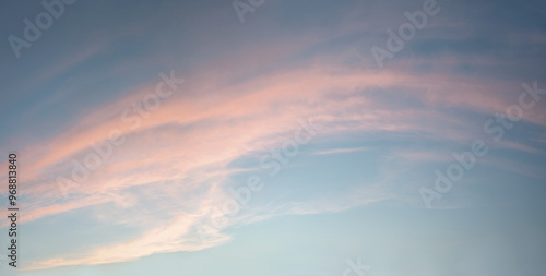 Bright clouds in the evening sky