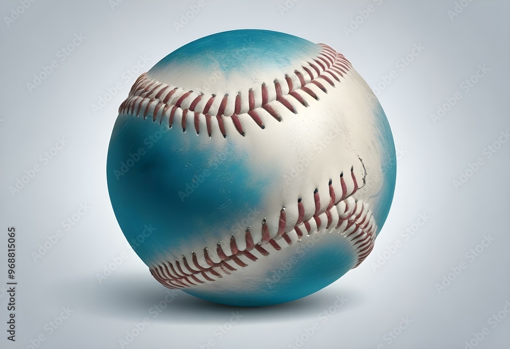 A baseball with red stitching and white stripes and with backgrounds A baseball with red stitching and white stripes and with backgrounds