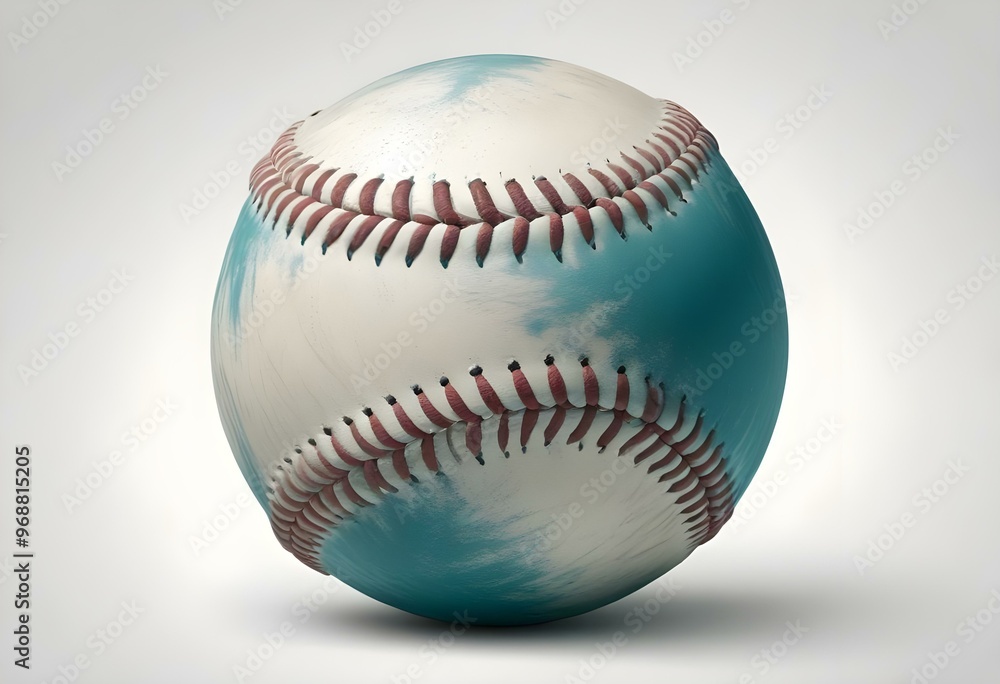 A baseball with red stitching and white stripes and with backgrounds A baseball with red stitching and white stripes and with backgrounds