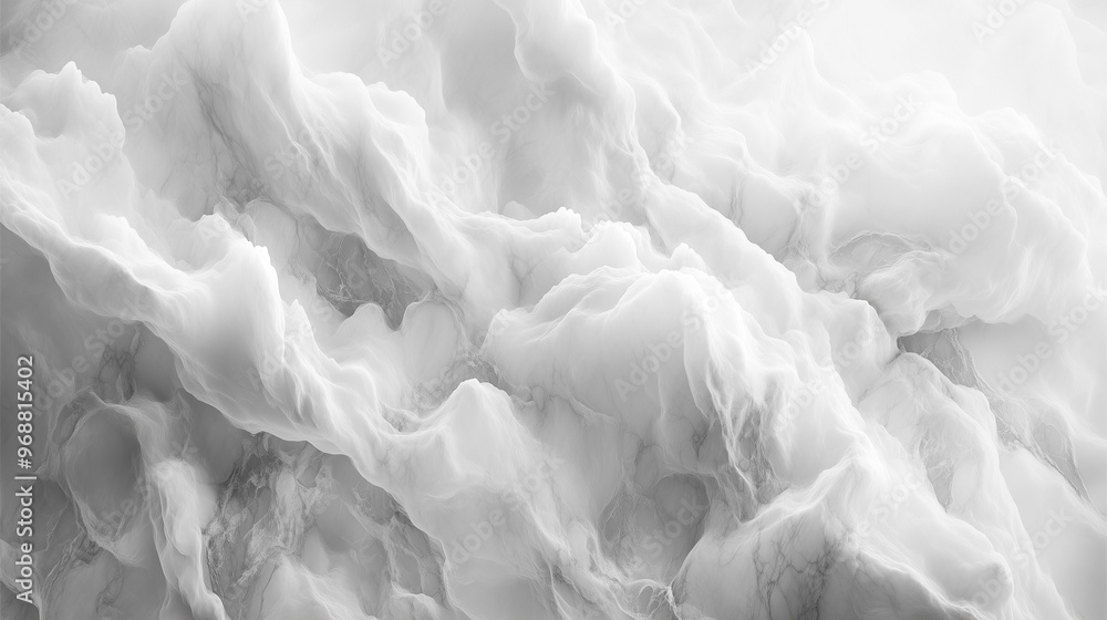 Naklejka premium Monochrome cloud texture, soft marble effect, abstract cloud formations in grayscale