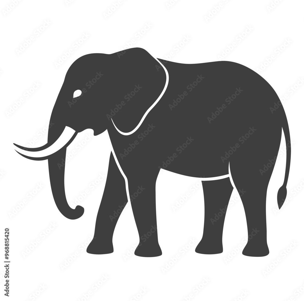 Silhouette vector image of a elephant File Silhouette vector image of a elephant File