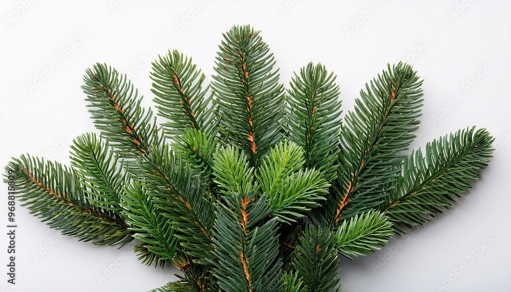 Fir branches at the top isolated on white background, cropping Fir branches at the top isolated on white background, cropping