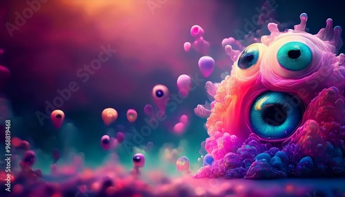 3D abstract background designed with modern, futuristic elements and vibrant col  photo