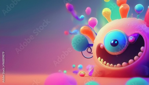 3D abstract background designed with modern, futuristic elements and vibrant col  photo