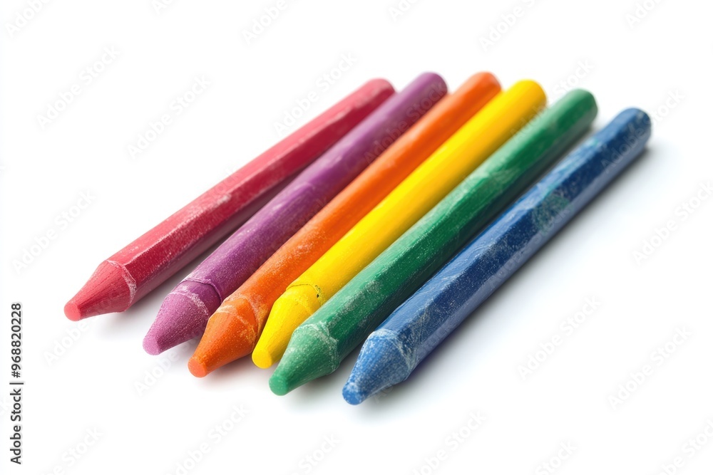 Colorful wax crayons isolated on white background. clipping path Colorful wax crayons isolated on white background. clipping path