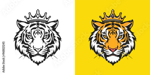 Tiger esport mascot logo design. Editable vector logo tiger, tiger icon, tiger head, vector, sticker. Tigar head mascot logo design.