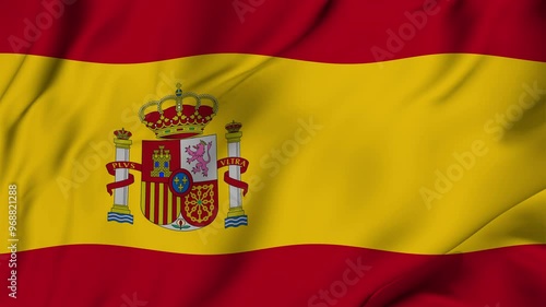 Wallpaper Mural A beautiful view of the Spain flag video. 3d flag-waving video. Spain flag 4K resolution. Torontodigital.ca