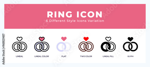 Rings symbol icon vector. symbol illustration