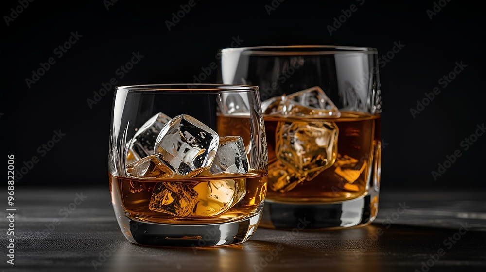 Whiskey Glass with Ice Sphere. Whiskey Glass with Ice Sphere.