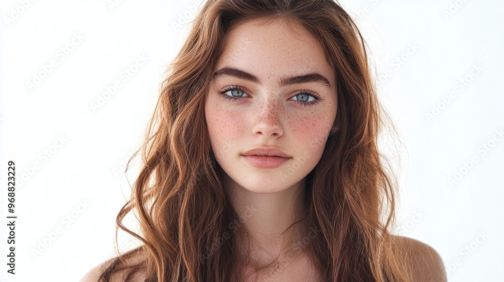 A woman with red hair and blue eyes A woman with red hair and blue eyes