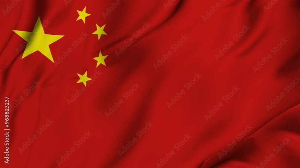 A beautiful view of the China flag video. 3d flag-waving video. China flag 4K resolution. A beautiful view of the China flag video. 3d flag-waving video. China flag 4K resolution.