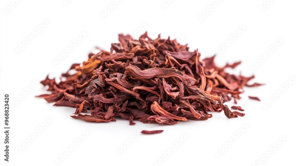 Fototapeta premium A pile of dried saffron threads, used as a spice and coloring agent in cooking.