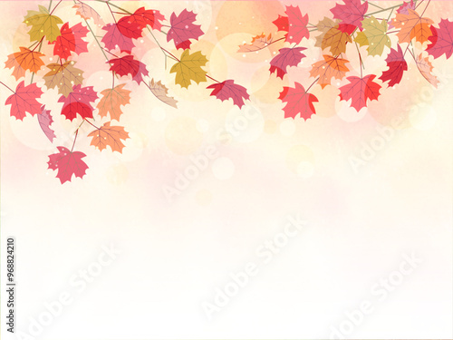 紅葉したかえでの背景イラスト
