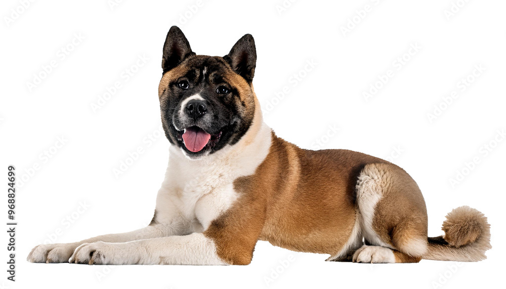 American Akita Terrier sitting isolated on white background,transparent American Akita Terrier sitting isolated on white background,transparent