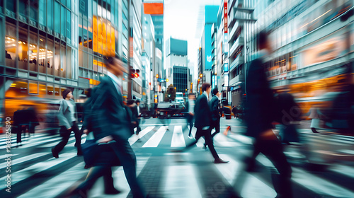 Wallpaper Mural Сrowded street in downtown.  Generative AI. Torontodigital.ca
