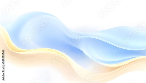 Wallpaper Mural Soft, flowing waves in shades of blue and white gradient background. Torontodigital.ca