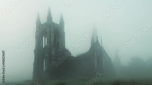 Wallpaper Mural Abandoned Building in Fog Torontodigital.ca