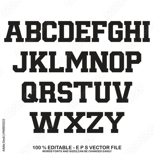 Classic college font. Vintage sport font in american style for football, baseball or basketball logos and t-shirt. Athletic department typeface, varsity style font. Vector